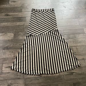 Tan & Black Striped Maxi Skirt Size XL